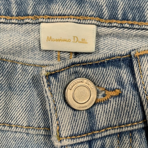 Massimo Dutti Light Wash Straight Leg High Rise 100% Cotton Jeans size 6 NWT - Picture 9 of 13